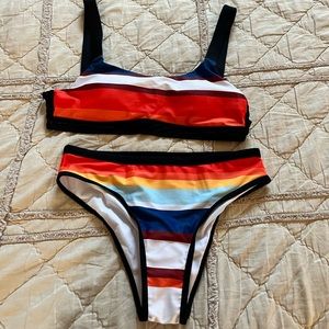 Two Piece Striped Bikini